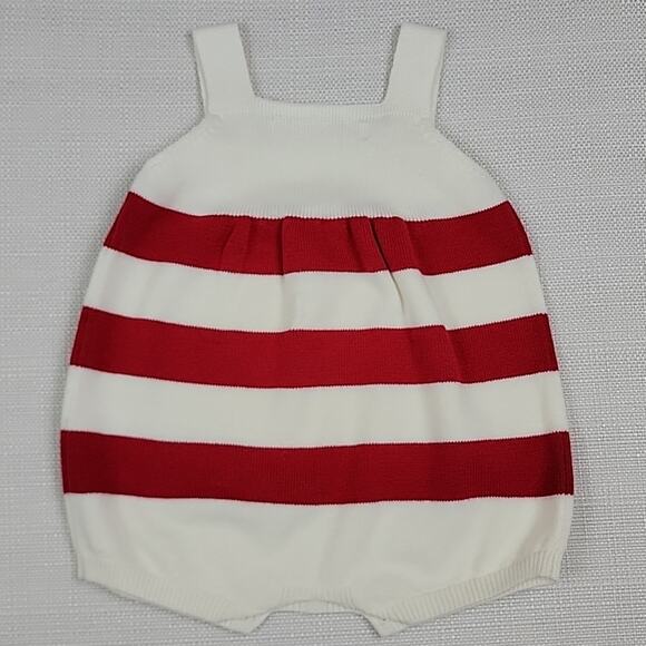 Hope & Henry Nautical Stripes July 4th Knit Tank Bubble Romper 3-6M - Picture 9 of 12